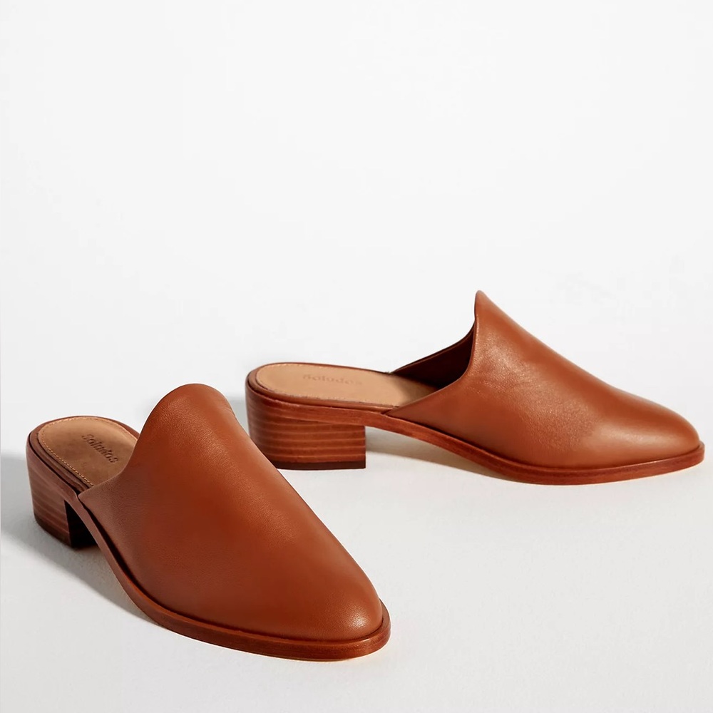 Anthropologie Soludos Venetian Tan Leather Mules